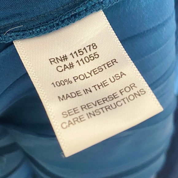 Komarov Dress Charmeuse Marine Night Beaded Sleeveless Chiffon Dress Size XL - Picture 8 of 8